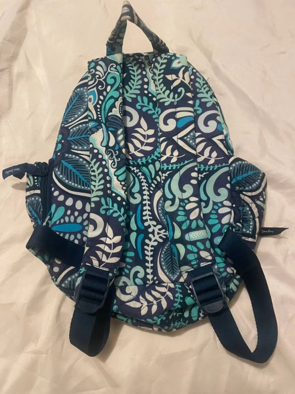 Vera Bradley Mini Backpack - Boho Quilted Floral Navy & Teal Adventure Bag